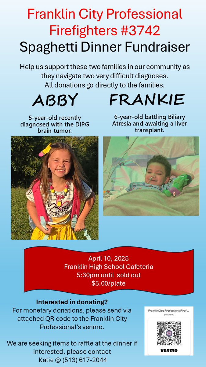 FCS Wildcats (@fcswildcats) on Twitter photo The Franklin fire department is having a spaghetti dinner fundraiser for two Schenck students. Please see the flyer for details.
If you have questions, comments, or would like more information about this post, please email communications@franklincityschools.com. The Franklin fire department is having a spaghetti dinner fundraiser for two Schenck students. Please see the flyer for details.
If you have questions, comments, or would like more information about this post, please email communications@franklincityschools.com.