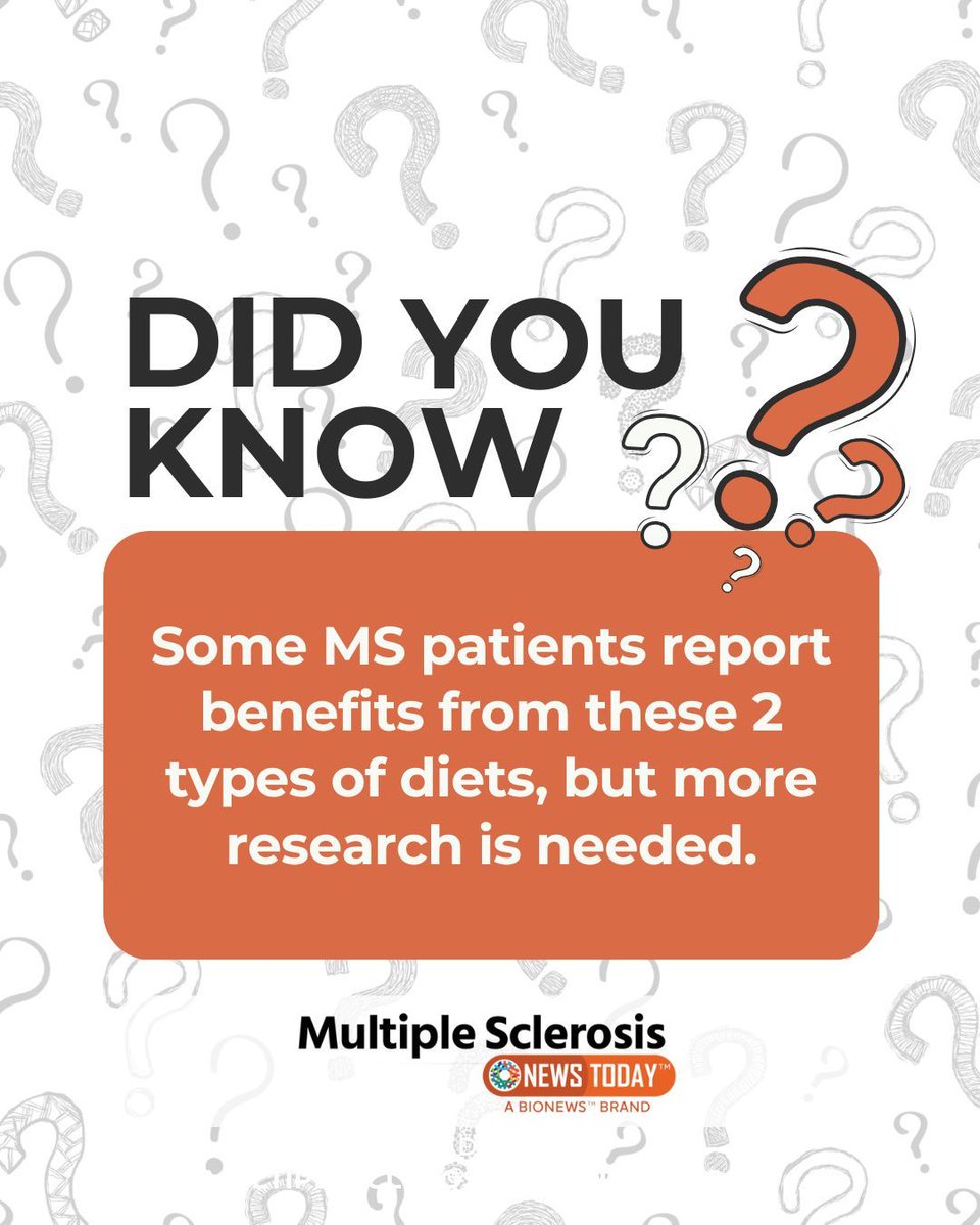 MSNewsToday's tweet photo. The topic of diet is a major one in the MS community. See what the research says so far about two less-common approaches: https://t.co/IrAvB5eU2n
#MS #MultipleSclerosis #MSResearch #MSDiet #MSLife https://t.co/9kW9mEbjRx