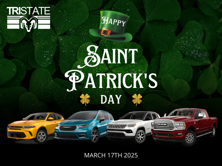 TriStateCDJR's tweet photo. No leprechaun magic needed—just amazing deals on your next car! 🍀💰 #RealSavings #LuckyYou https://t.co/ESAHTvUmzC