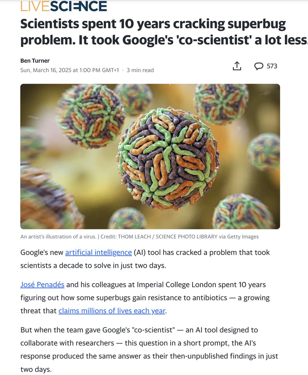 These are incredible times. #Google #Coscientist gets #AGI-like properties