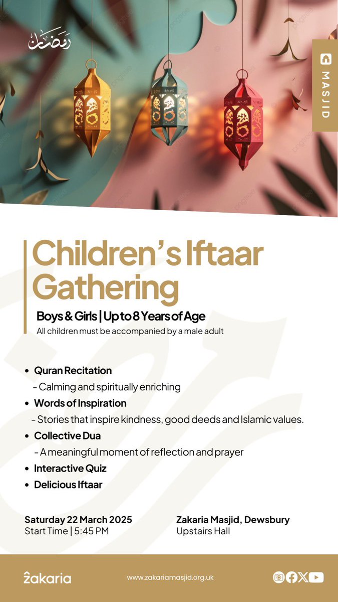 Children’s Iftaar Gathering

#childreniftar #ramadan #kidsiftar #ramadanblessings #islamicevents