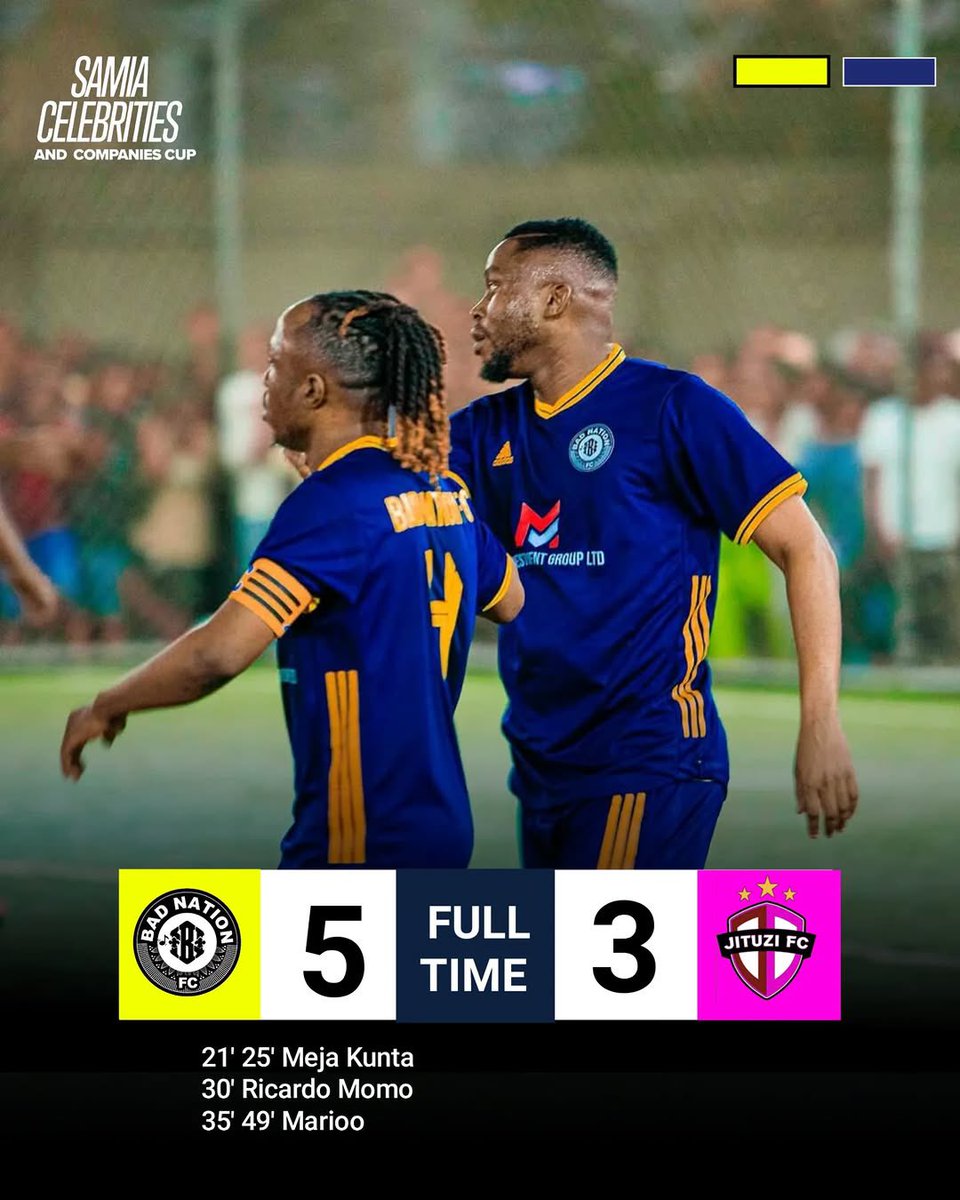 Pongezi kubwa kwa King <a href="/OfficialAliKiba/">Alikiba</a> kwa ubunifu wa kutuletea #SamiaCup na team nzima ya <a href="/crownfmtz/">Crown FM</a> kwa kusimamia vyema. 

Muhimu zaidi, hongera ya kibabe sana kwa team yangu #BadNationFC chini ya Marioo na nimefurahi kushuhudia wakicheza jana usiku. Yaani tupewe tu 🏆 letu 💪🏽