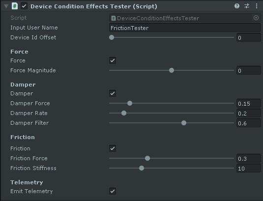 VehiclePhysics's tweet photo. Testing friction and damping effects using the standard device force, without relying on DirectInput effects. This implementation provides full control over FFB effects, enabling more realistic steering forces.
#VPPDev #Unity #MadeWithUnity #GameDev #FFB #GamePhysics #Simracing