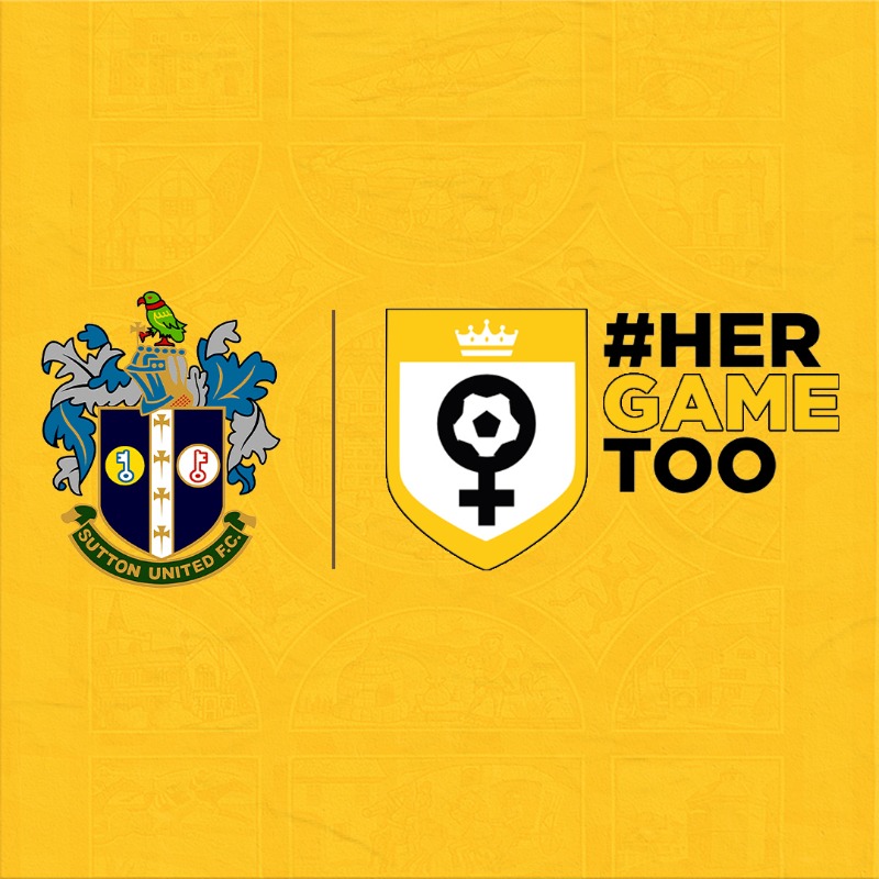 SuttonUtdWomen's tweet photo. Wednesday's match at the VBS Community Stadium is being sponsored by @HerGameToo 👩

A huge thank you for your support! 🙌

Reminder that Men's Season Ticket and Half-Season Ticket Holders get 50% off 🏷️

#UTFS | #AmberArmy | #SuttonUnited | #ForeverAmber 💛