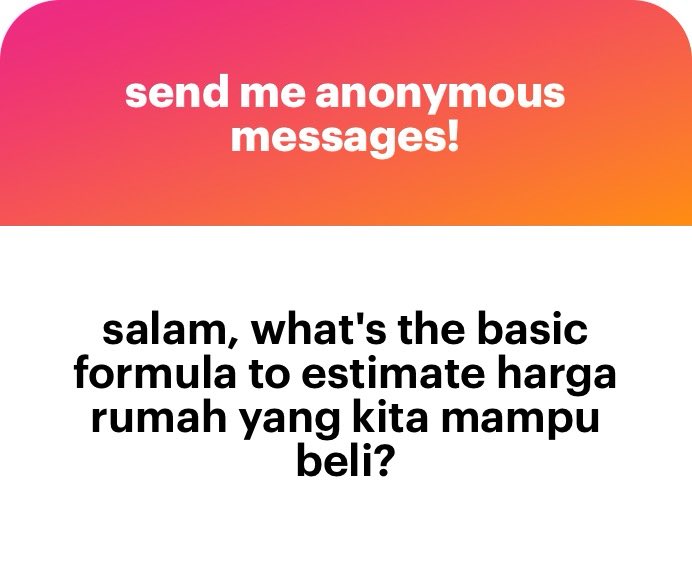 ammarFRS's tweet image. Ada banyak formula sebenarnya untuk beli rumah ni.
Tapi saya suggest anon guna formula ni: