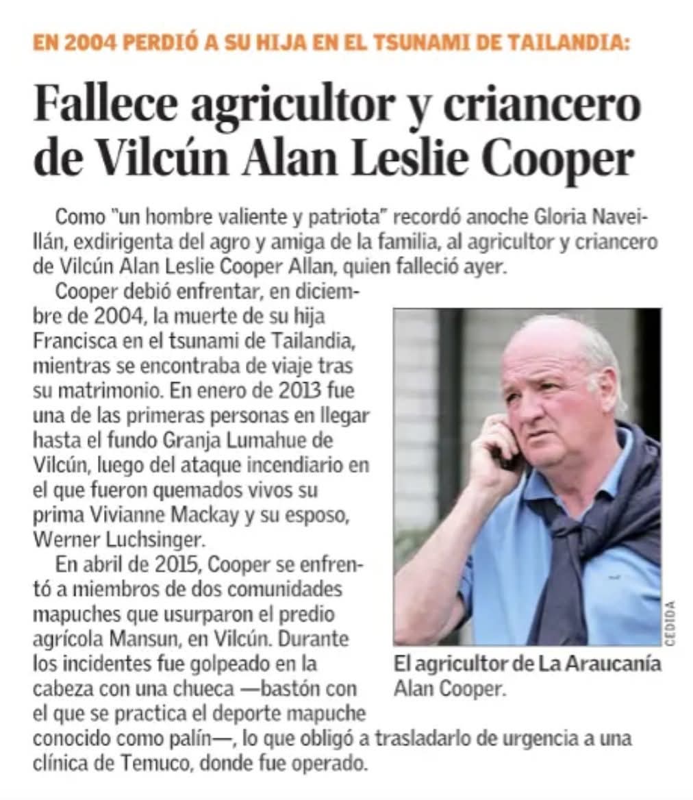 JoviNomas's tweet photo. Mario Desbordes confirmó en CNN que el Fiscal Patricio Cooper le había dado acceso a la Carpeta. Los Cooper es otra casta de ultraderecha. Alan Leslie Cooper estuvo prófugo de la justicia por el crímen de Rene Schneider, fue escondido por Karadima y murió impune #Memoria https://t.co/SjTaUnfXl5
