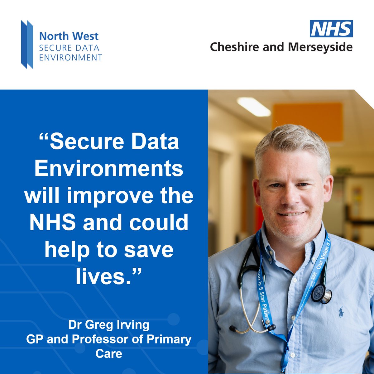 The Cheshire and Merseyside Secure Data Environment will help the #NHS to improve patient care, speed up diagnosis, and research new treatments faster than ever before.

Find out more here: …toaction.cheshireandmerseyside.nhs.uk/secure-data-en… #DataSavesLives