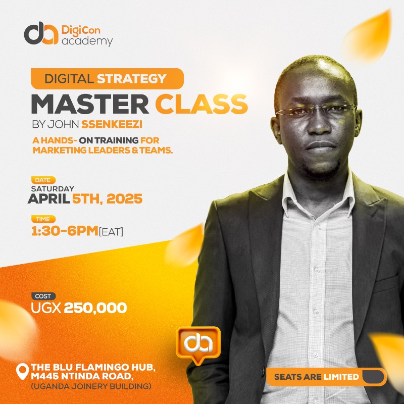 DigiConAcademy's tweet photo. We are excited to announce a Digital Strategy Masterclass by @Jssenkeezi happening on April 5th, 2025. Come learn what you need to plan, and execute better on digital channels.

Book your seat here: https://t.co/QcJtrMPnq8