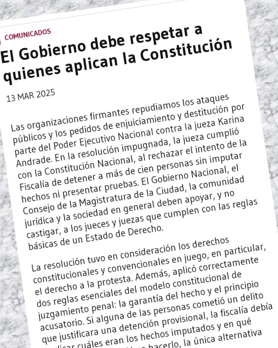 Comunicado conjunto “El gobierno debe respetar a quienes aplican la Constitución”

🔗: aaba.org.ar/comunicado-con…