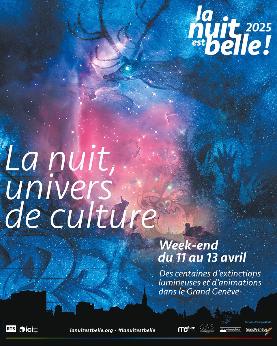 La nuit est belle ! revient le week-end du 11/04 pour une 5ème édition dédiée à «La nuit, univers de culture».

Une thématique qui interroge notre perception de la nuit à travers les époques et les sensibilités📖✨

Plus d'infos disponibles👉lanuitestbelle.org