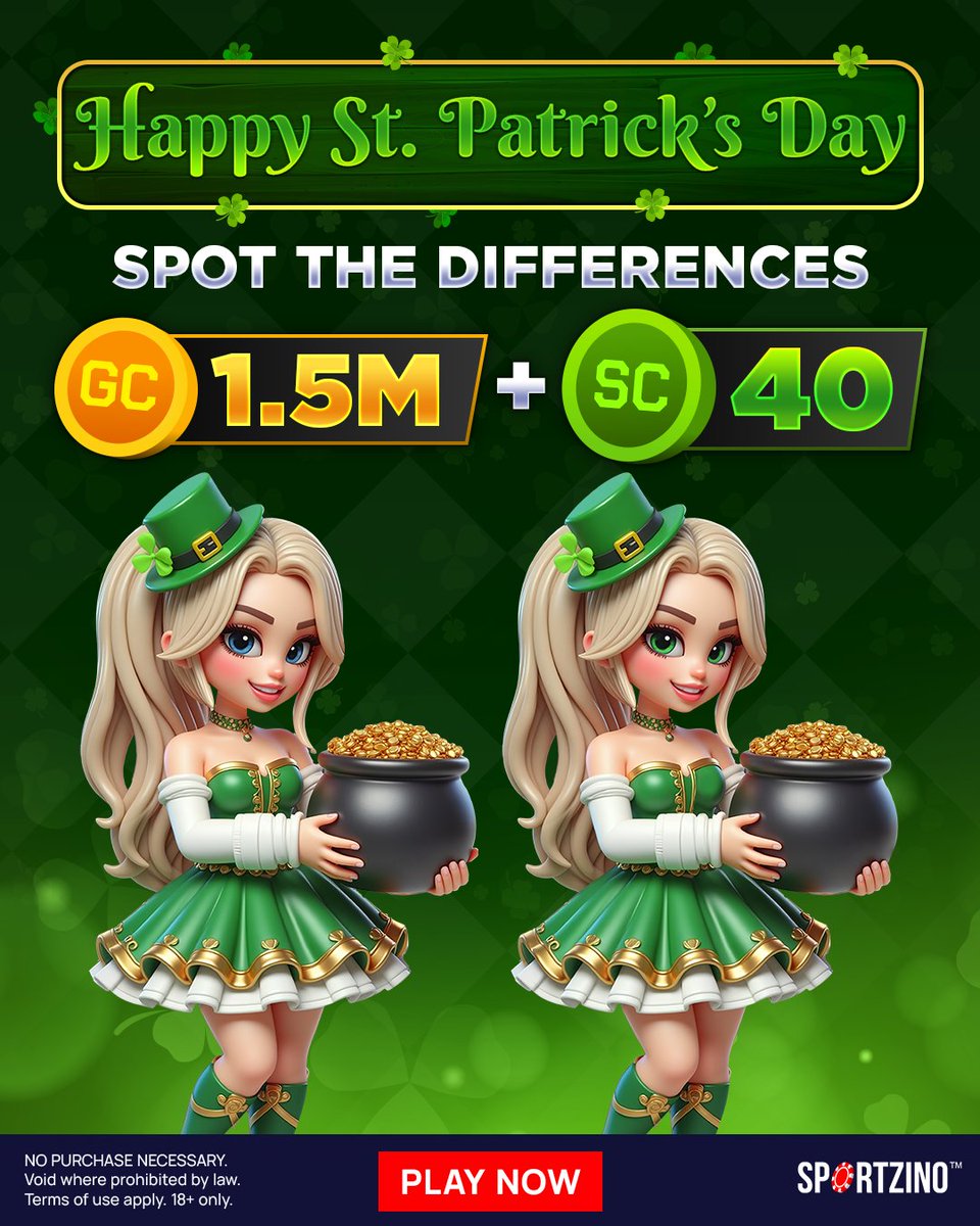 🍀Spot the Difference Challenge 🍀

How to enter:
✅ Follow Sportzino
✅ Like this post &amp; drop your answer
✅ Use #sportzino in your comment
BONUS: Share this post for an extra entry! 🎯

Contest ends Mar 18th at 1:00 PM EDT!