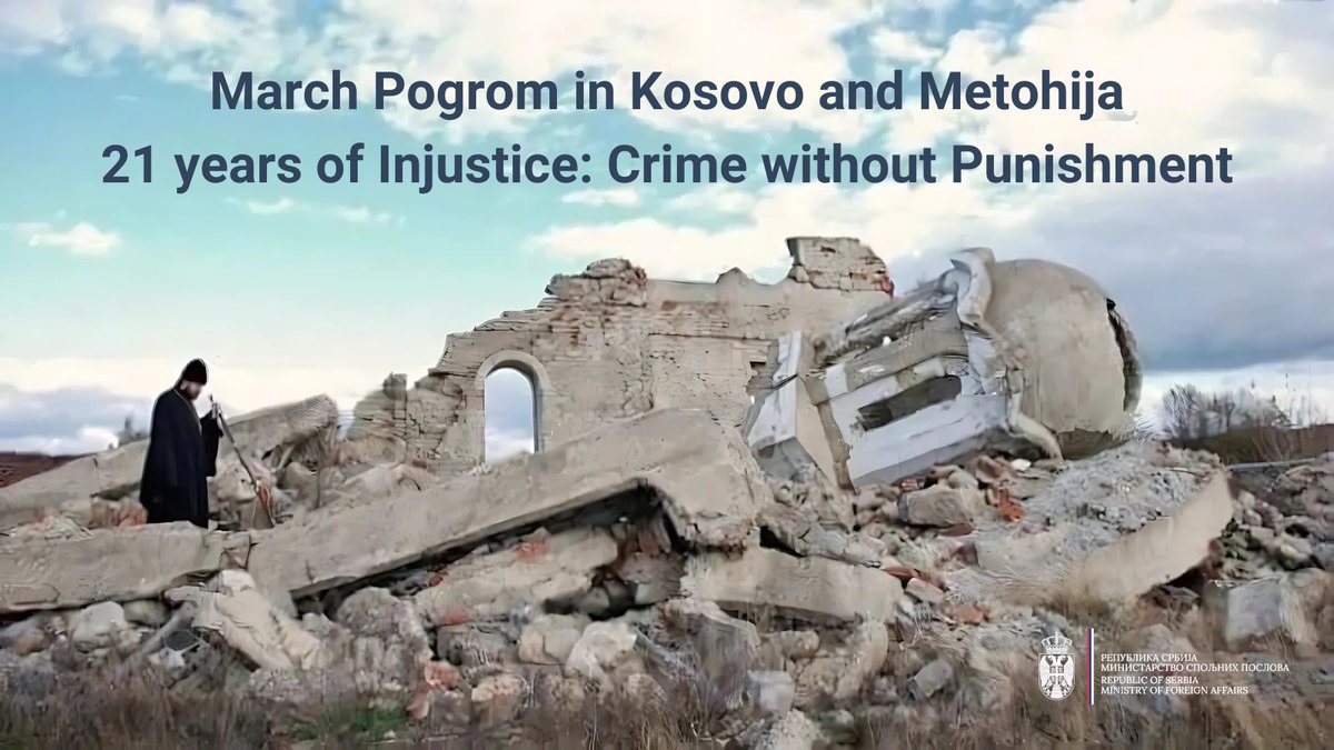 Over two decades ago, in March 2004, one of the most devastating outbreaks of violence occurred against the #Serbs in #KosovoandMetohija. What began with false accusations quickly escalated into a wave of orchestrated attacks aimed at erasing the #Serbian presence from the