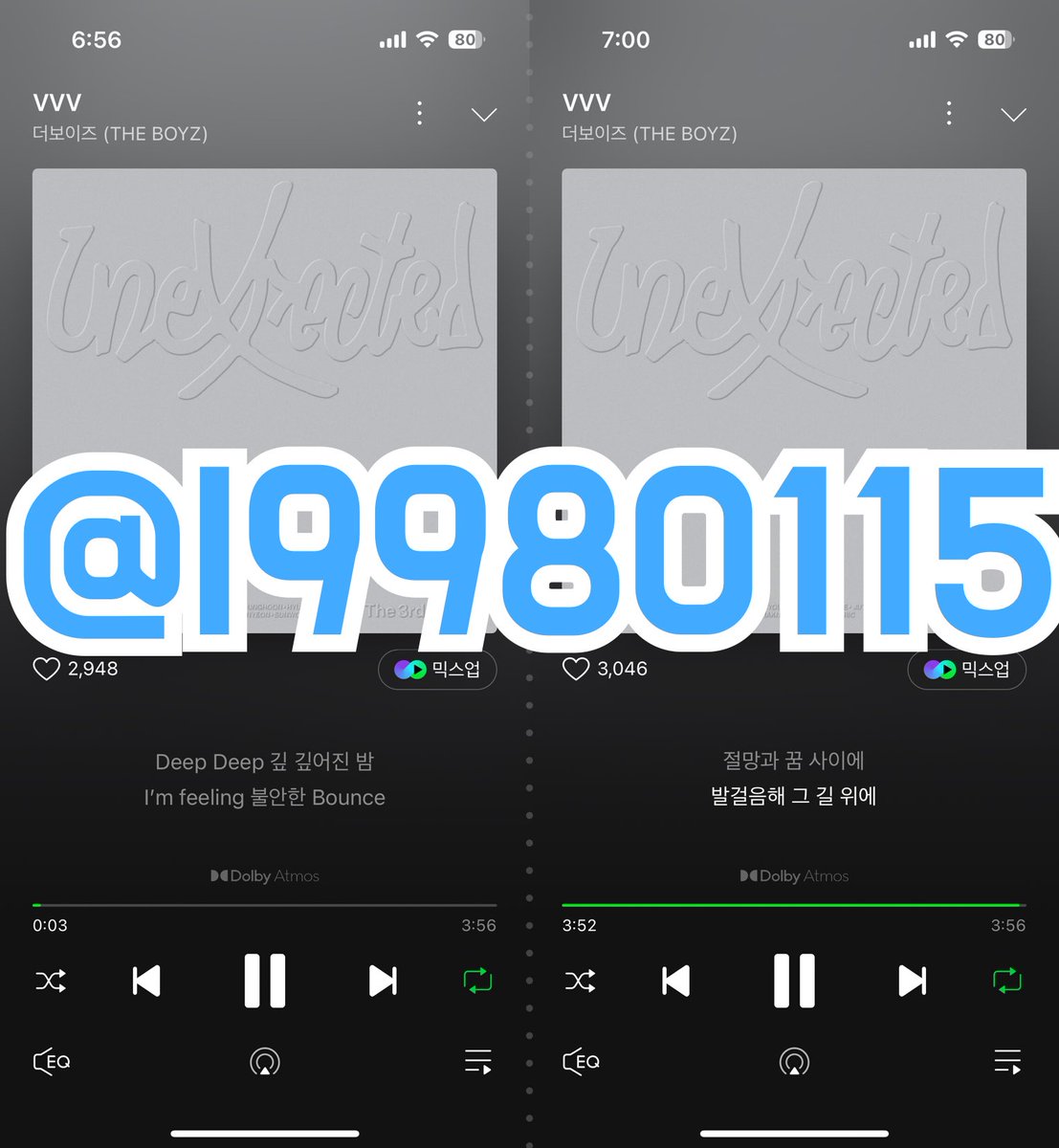 l9980115's tweet photo. @THEBOYZ_officl 250317 18시 스밍인증 

더보이즈 화이팅 💥
주연이 화이팅 💘
원헌 힘내🤝🏻

#THEBOYZ #더보이즈
#Unexpected #VVV
#타올라_VVV https://t.co/37YoMy7xBW