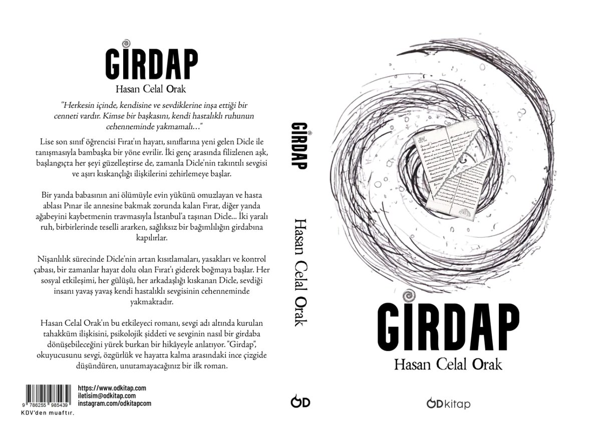 Türk edebiyatı dünyasına katmış olduğum ilk eserimi, heyecan ve umutla siz değerli takipçilerim ve okuyucularımla paylaşıyorum. 
Keyifli okumalar dilerim...☺
Sipariş için:odkitap.com/girdap-hasan-c…
#yenikitap
#yeniroman
#okudumbitti
#neokuyorum
#okumalistem
#kitaplarşifadır