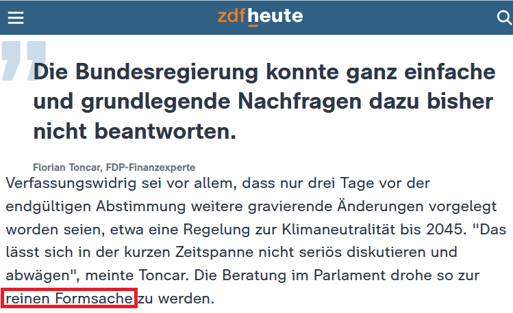SHomburg's tweet photo. Gestern wusste die Regierung nicht, was der stark veränderte Kompromiss mit den Grünen bedeutet. Ein zwingendes Argument, dass die Beratungszeit zu kurz ist. Allerdings entscheiden beim @BVerfG  vier Leute von der Union, drei von der SPD und eine Grüne. Das sieht ganz übel aus.

Eine Grundgesetzänderung wird in kürzester Zeit durchs Parlament gepeitscht, um den vom Volkssouverän gewählten neuen Bundestag auszuhebeln. Diese einmalige Missachtung aller demokratischen Traditionen zeigt, dass Schwarz-Rot-Grün Aufrüstung über alles setzt. Und @dieLinke assistiert, indem sie die Einberufung des neuen Bundestags verhindert.

Link: https://t.co/tUqahG4NEt