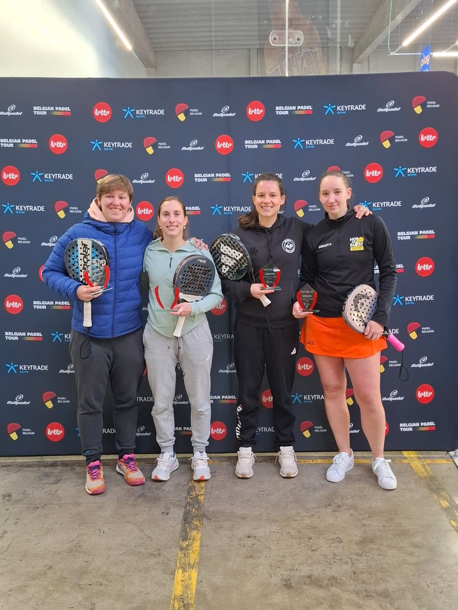PadelBelgium's tweet photo. This weekend, the finals of the 2nd Lotto Belgian Padel Tour took place at the Arenal Antwerp club! An-Sophie Mestach &amp; Helena Wyckaert claimed the title after winning the women's final against Dorien Cuypers &amp; Rune Vierendeels. Check all the results: https://t.co/WyebpfOLKA https://t.co/oSpUCl8i91