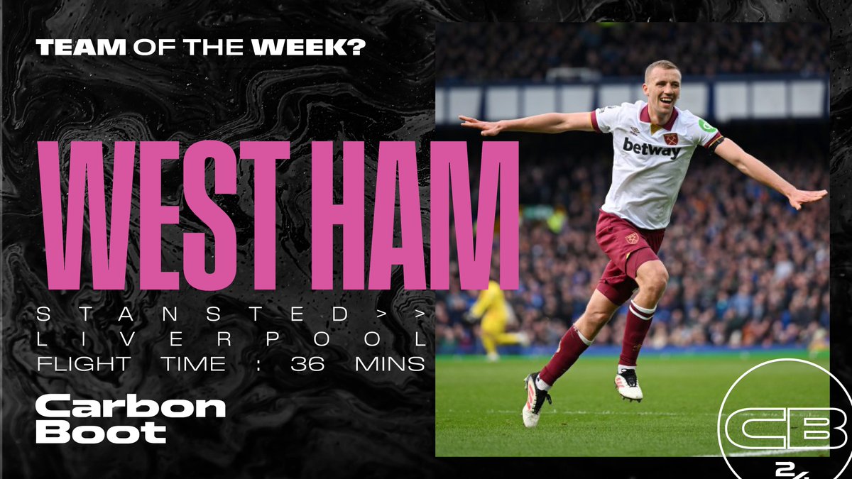 Gameweek 29’s Team of The Week is <a href="/WestHam/">West Ham United</a>. It looks like they flew to Liverpool and back for their game against <a href="/Everton/">Everton</a>. This journey would have only taken 4hr 19 by coach.

Departure: flightradar24.com/data/aircraft/…
Return: flightradar24.com/data/aircraft/…