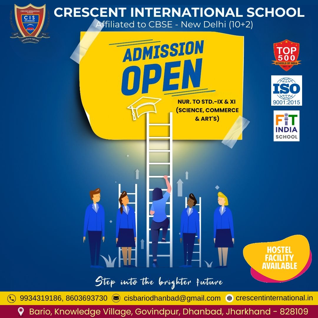 cisbariodhanbad's tweet photo. 🌟 Admissions Open 2025-26! 🌟

✅ Nursery to Std. 9 &amp; 11 (Science, Commerce &amp; Arts)
🏫 Crescent International School (CBSE) – Where Excellence Begins!

📞 Call Now: 9934319186 

#AdmissionsOpen #BestSchool #EnrollNow #CrescentInternationalSchool #FutureBeginsHere https://t.co/8fyOV65xTi
