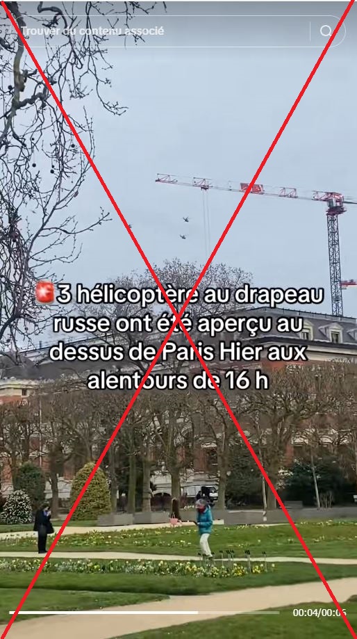 AfpFactuel's tweet image. Une internaute sur TikTok affirme que trois hélicoptères russes ont survolé Paris le 10 mars 2025. La vidéo est vite devenue virale, avec plus d’un million de vues, 25.000 mentions "j'aime" et 6.000 partages.

Mais c'est faux 1/3 #AFP (ARCHIVE: u.afp.com/SUVF)