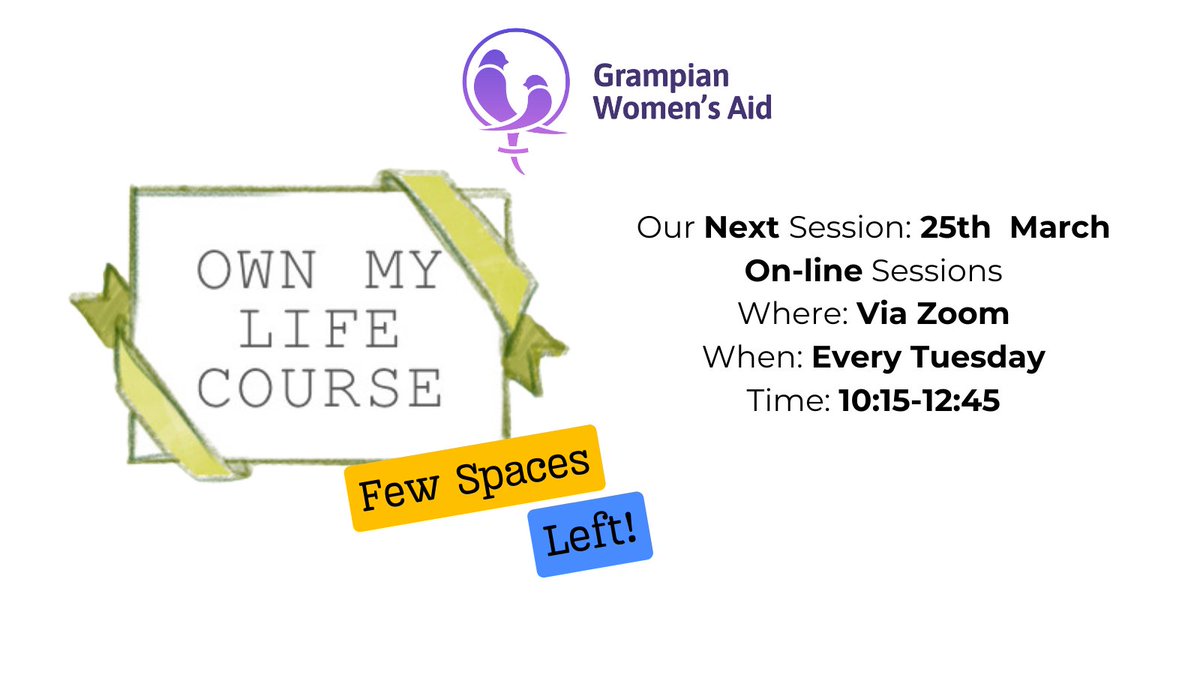 GWomensAid's tweet photo. #OwnMyLife is a FREE 12-week online or in-person course that help women who have been subjected to #DomesticAbuse to regain ownership of their lives.
Find out more about OML and how it can help you. If you think it can help you book by 19th March.
https://t.co/qZqi2PeS7C https://t.co/bMdJzzNuPs