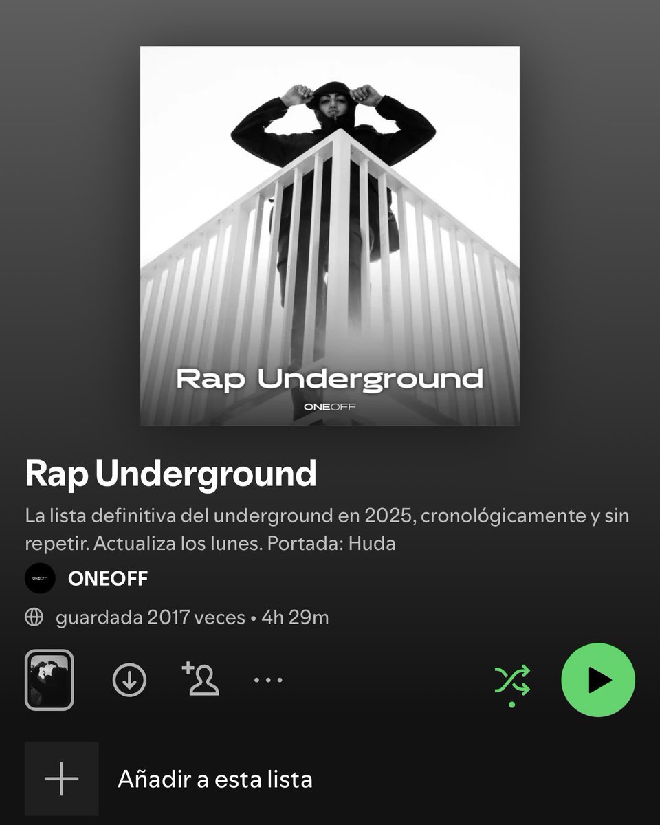 NUEVA ACTUALIZACIÓN.

Rap Español: 10 nuevas entradas. 3036 oyentes.

Rap Underground: 21 nuevas entradas. 2017 oyentes.

Mándanos tu nuevo lanzamiento y fotografías sin grafismos si quieres optar a portada. Comparte si sales en alguna lista.

Feliz lunes y buena semana.