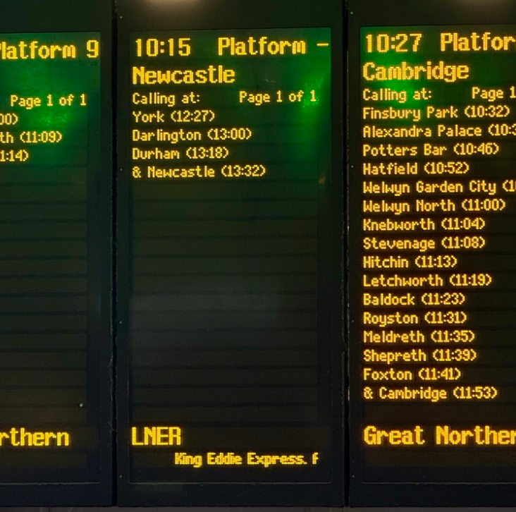 LNER's tweet photo. All Aboard!! the King Eddie Express is departing London Kings Cross #NUFC https://t.co/gkMcM1vXLC
