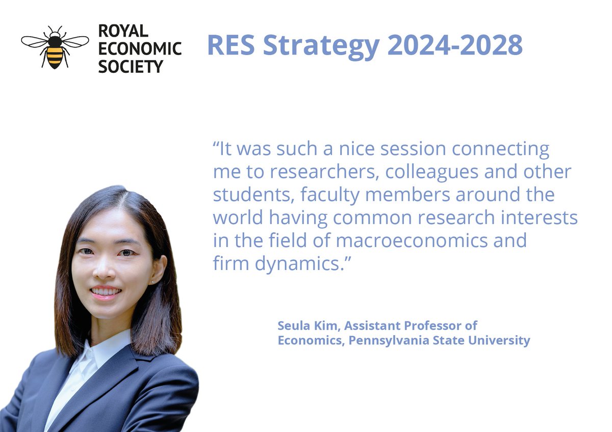 RoyalEconSoc's tweet image. Help RES reach our strategic goal to &apos;bring communities of #economists together&apos;. See what RES member @_seulakim has to say about the #RESConference!

Become part of the network by becoming a #RESmember👉bit.ly/4e0kgvH

More info about #RES2025…