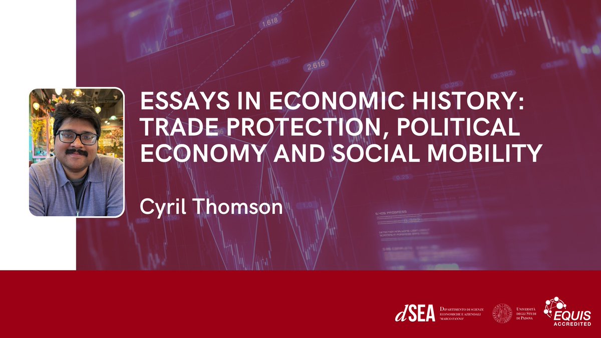 dSEA Unipd (@dsea_unipd) on Twitter photo Last Friday, our PhD student Cyril Thomson successfully defended his thesis "Essays in Economic History: Trade Protection, Political Economy, and Social Mobility" <a href="/dSEA_Unipd/">dSEA Unipd</a> <a href="/UniPadova/">Università di Padova</a>!
Congratulations and best wishes!
Learn more about Cyril's research unipd.link/Cyril_Thomson Last Friday, our PhD student Cyril Thomson successfully defended his thesis "Essays in Economic History: Trade Protection, Political Economy, and Social Mobility" <a href="/dSEA_Unipd/">dSEA Unipd</a> <a href="/UniPadova/">Università di Padova</a>!
Congratulations and best wishes!
Learn more about Cyril's research unipd.link/Cyril_Thomson