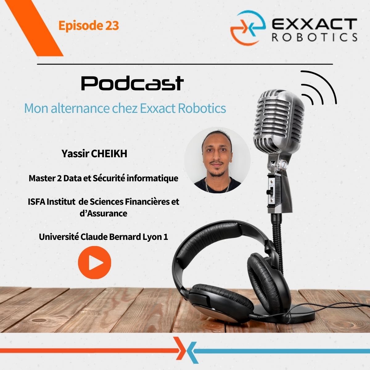 ExxactR's tweet image. [#MonAlternanceChezExxactRobotics] Podcast alerte !🎙️
Yassir Cheikh, alternant IA / Vision chez @ExxactR , se prête au jeu de l&apos;interview !
Pour écouter ce podcast👇:
exxact-robotics.com/podcast/mon-al…
#IA #vision #LLM #chatbot #PodcastLife #Life@ExxactRobotics #job