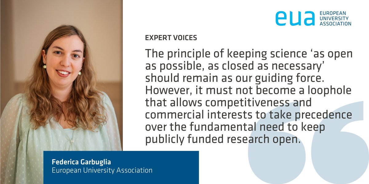 Kevin Daly (@kevinodalaigh) on Twitter photo ⁉️ Will Open Science survive the EU’s competitiveness agenda?
For <a href="/Feid893/">Federica Garbuglia</a>, the #OpenScience community must safeguard the progress achieved so far and promote openness as a driver of innovation, collaboration and economic growth.
📥 bit.ly/3FDg0Fy
#EUAExpertVoices ⁉️ Will Open Science survive the EU’s competitiveness agenda?
For <a href="/Feid893/">Federica Garbuglia</a>, the #OpenScience community must safeguard the progress achieved so far and promote openness as a driver of innovation, collaboration and economic growth.
📥 bit.ly/3FDg0Fy
#EUAExpertVoices