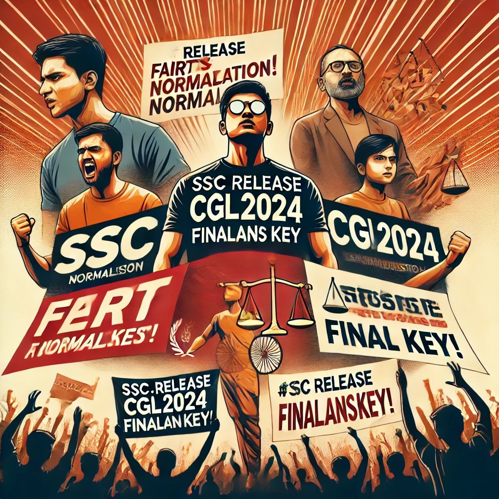 the_yadav1's tweet photo. SSC CGL 2024 candidates are demanding transparency! 🚨🔥

✔️ SSC should answer about the normalization errors! 
✔️ Final Answer Key should be released immediately! 

If you are a SSC CGL 2024 candidate, then be a part of this campaign! 📢 🚨

#SSC_RELEASE_CGL2024_FINALANSKEY 
#SSC_CGL_2024_SCAM @adityaranjan108
