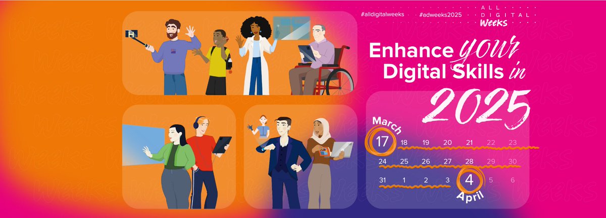Dnes začínají All digital weeks! 📣 

🗓️ Od 17. března do 4. dubna se připojte napříč Evropou v posilování digitálních dovedností.

Rozšiřte své digitální dovednosti! 🌐
 #AllDigitalWeeks2025