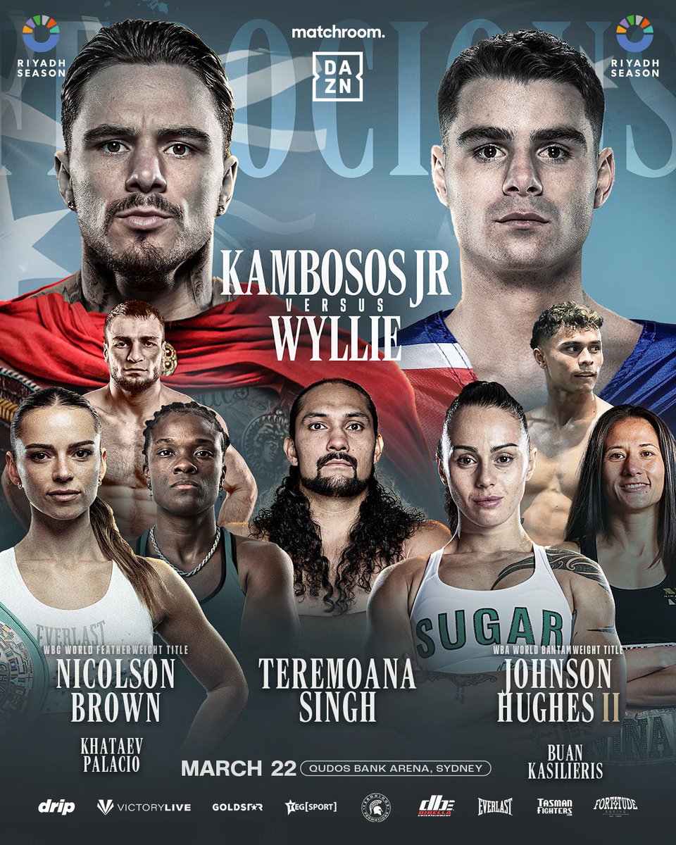Matchroom Boxing (@matchroomboxing) on Twitter photo State of Origin ⚔️
Sydney’s <a href="/georgekambosos/">George "Ferocious" Kambosos Jr</a> will now face Queensland’s 16-1 (15 KO’s) Super Lightweight Jake Wyllie in a huge all-Australian showdown at the Qudos Bank Arena this Saturday 🔥
The young KO artist steps up on fight week after Daud Yordan was taken to hospital State of Origin ⚔️
Sydney’s <a href="/georgekambosos/">George "Ferocious" Kambosos Jr</a> will now face Queensland’s 16-1 (15 KO’s) Super Lightweight Jake Wyllie in a huge all-Australian showdown at the Qudos Bank Arena this Saturday 🔥
The young KO artist steps up on fight week after Daud Yordan was taken to hospital