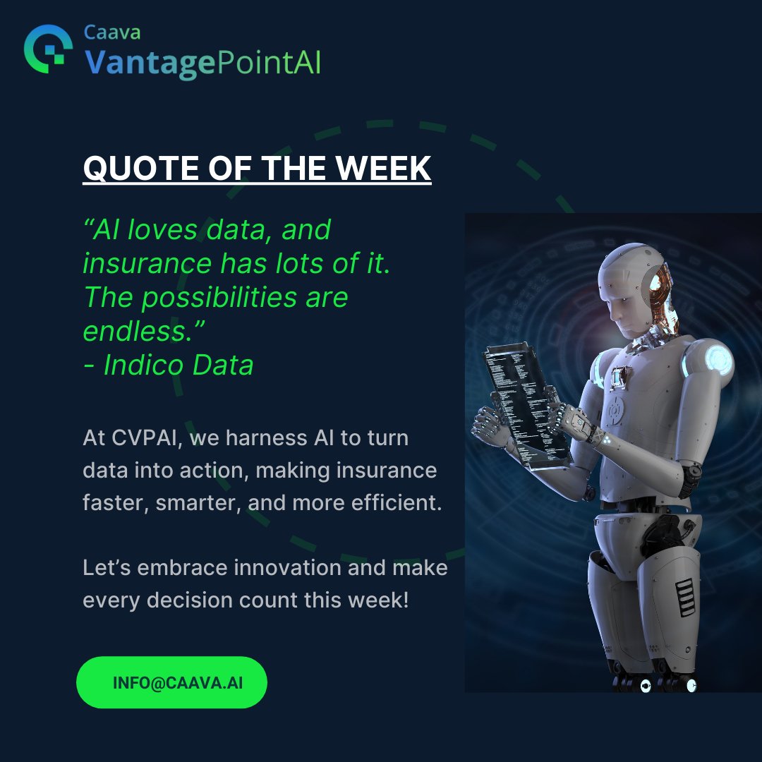 Happy Monday and Happy New Week! 🌟
Here’s a quote to kickstart your week!

#HappyMonday #NewWeekNewGoals #AIinInsurance #InsurTech #FutureOfInsurance #CVPAI #AI #AgenticAI #AIAgents