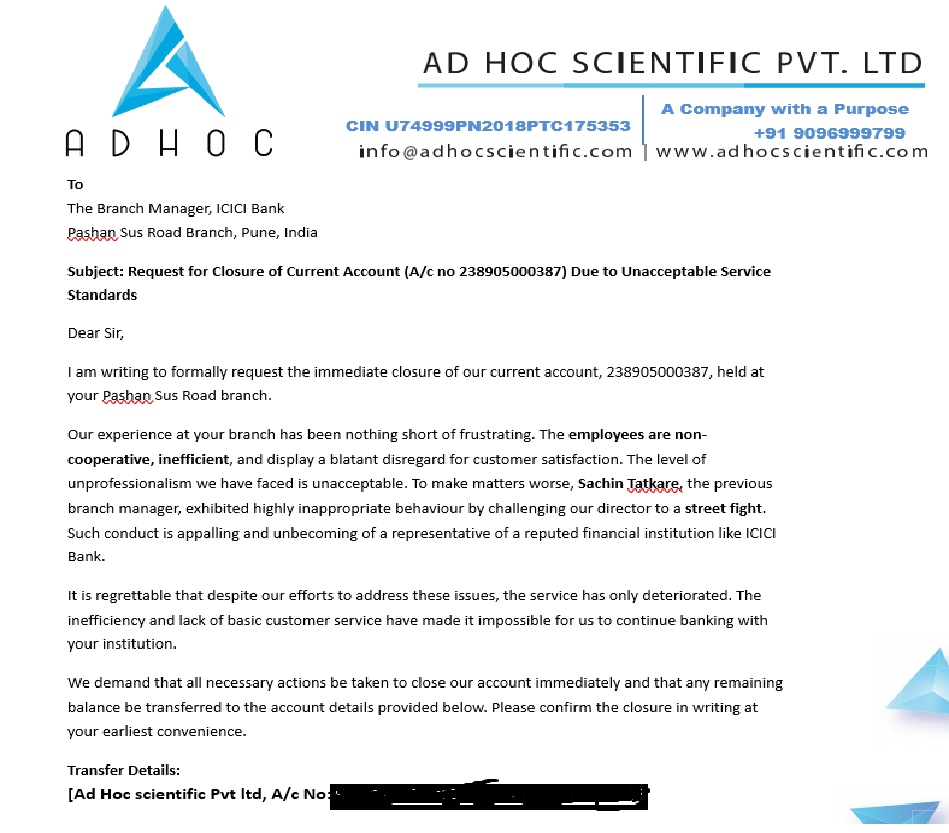 AdhocPvt's tweet photo. @ICICIBank_Care @ICICIBank It’s been months since we requested to close our current account.Despite multiple emails and follow-ups, there’s been no resolution. This lack of responsiveness is unacceptable. Please close my account immediately and confirm in writing. https://t.co/botHMBIrOF