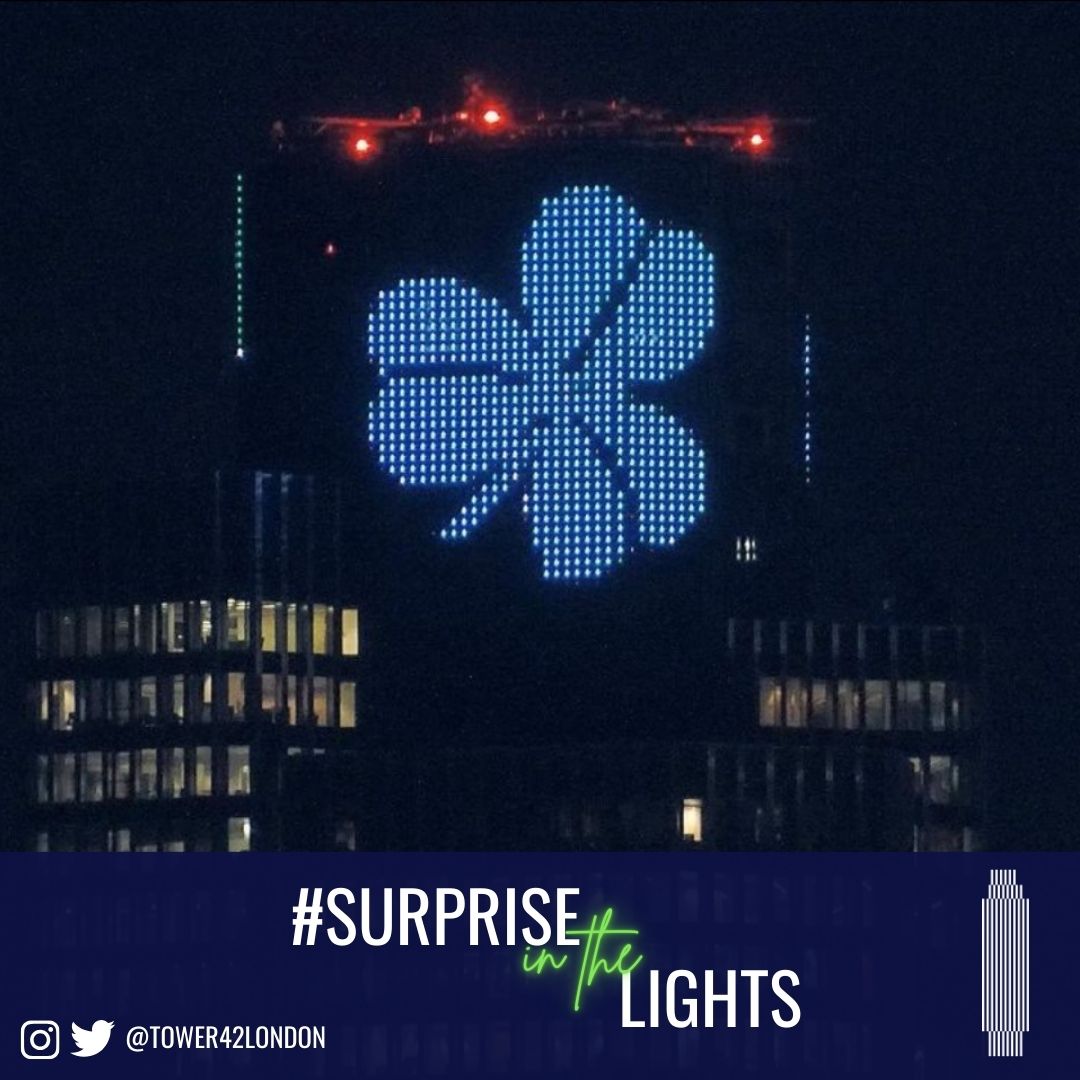 Tower42London's tweet photo. Happy St. Patrick's Day from Tower 42 Estate!
#StPatricksDay #shamrock #SurpriseInTheLights #Building #LookUp #Surprise #TakeALook #Proud #ProudToWorkHere #Tower42 #NatwestBuilding #NatwestTower #LondonSkyline #LondonSkyline_ #City #London #LondonRealEstate #RealEstate https://t.co/exckBMuUif