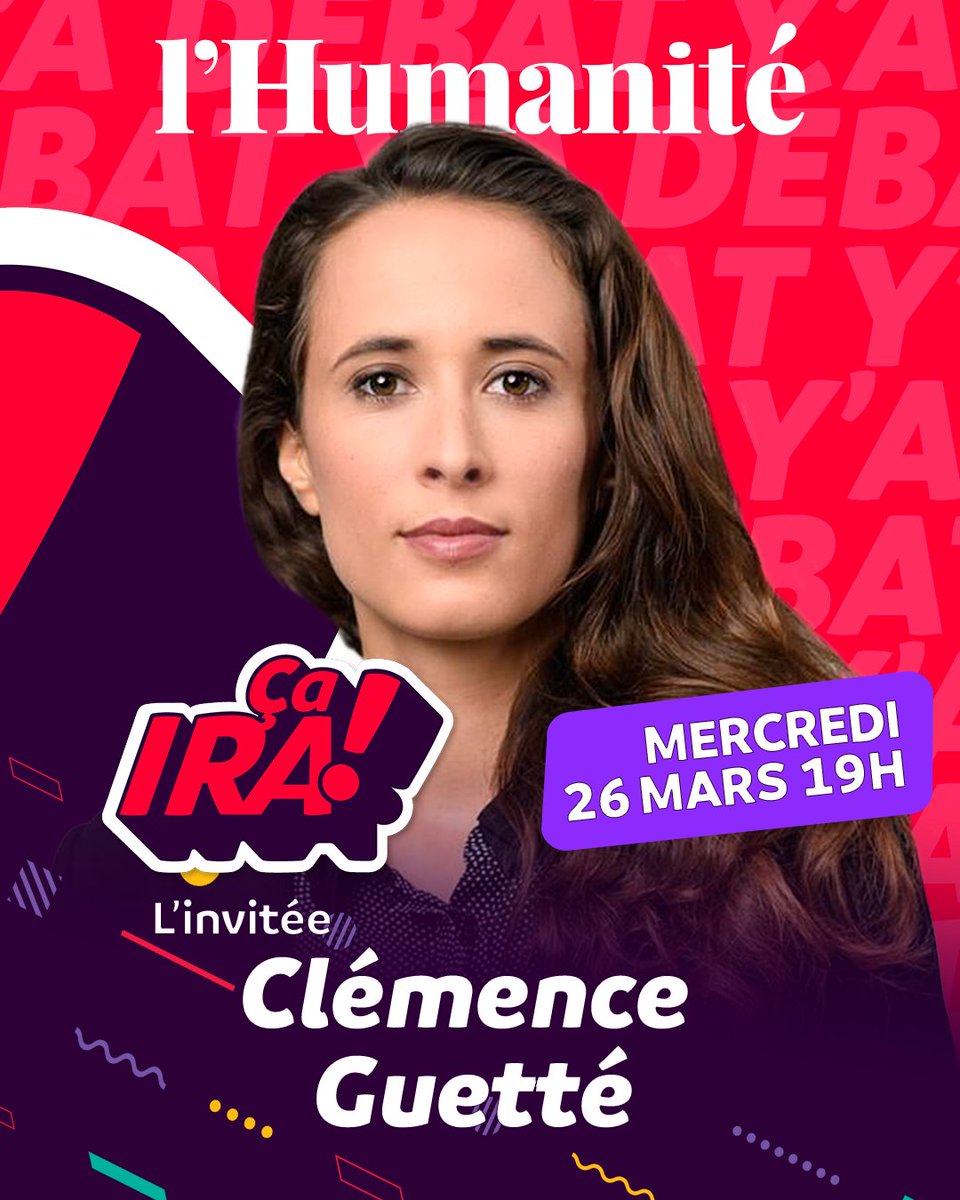 L'Humanité (@humanite_fr) on Twitter photo "Ça ira !" : l'émission actu, politique et culturelle de l'Huma est de retour le mercredi 26 mars à partir de 19 h !
Ce mois-ci <a href="/sco_lumi/">Lumi</a>, <a href="/mejdaline/">Mejdaline Mhiri</a> Mhiri, <a href="/Caddeo_Cyprien/">Cyprien Caddeo</a> et <a href="/Theo_Bouh/">Théo</a> reçoivent <a href="/Clemence_Guette/">Clémence Guetté</a>, députée LFI du Val-de-Marne🎙️
➡️ twitch.tv/lhumanitefr "Ça ira !" : l'émission actu, politique et culturelle de l'Huma est de retour le mercredi 26 mars à partir de 19 h !
Ce mois-ci <a href="/sco_lumi/">Lumi</a>, <a href="/mejdaline/">Mejdaline Mhiri</a> Mhiri, <a href="/Caddeo_Cyprien/">Cyprien Caddeo</a> et <a href="/Theo_Bouh/">Théo</a> reçoivent <a href="/Clemence_Guette/">Clémence Guetté</a>, députée LFI du Val-de-Marne🎙️
➡️ twitch.tv/lhumanitefr