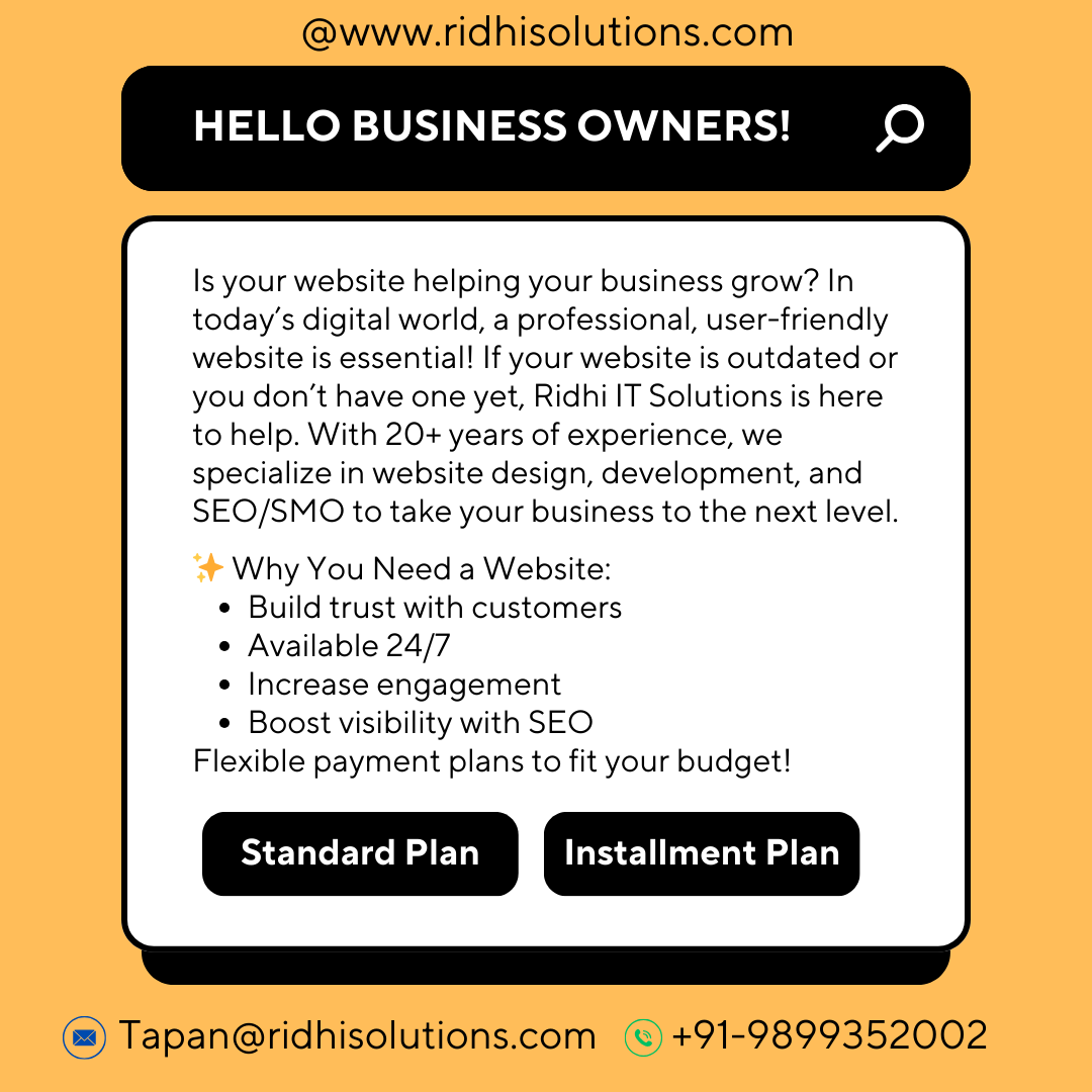 RidhiSolutions's tweet photo. Let’s work together to elevate your online presence and achieve your business goals. Contact us today to get started! https://t.co/oAvzakbIVV
