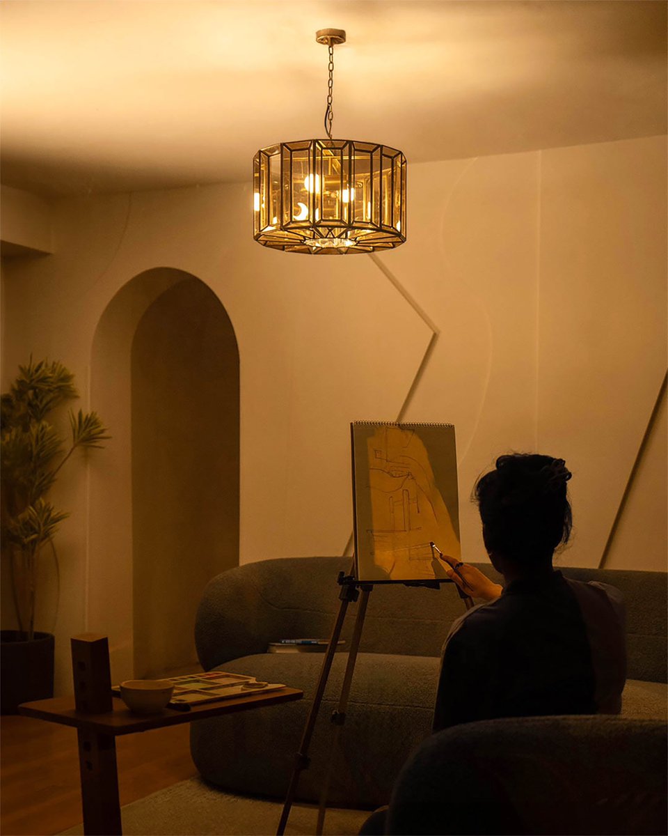 myhomecanvas's tweet image. The Alchemy of Light ✨
That magical moment when light transforms space and creativity flows. The soft glow dances across the canvas, turning the ordinary into timeless.

-Prism Drum Pendant Lamp
-Available now

#pendantlamp #creativecorner #warmlight