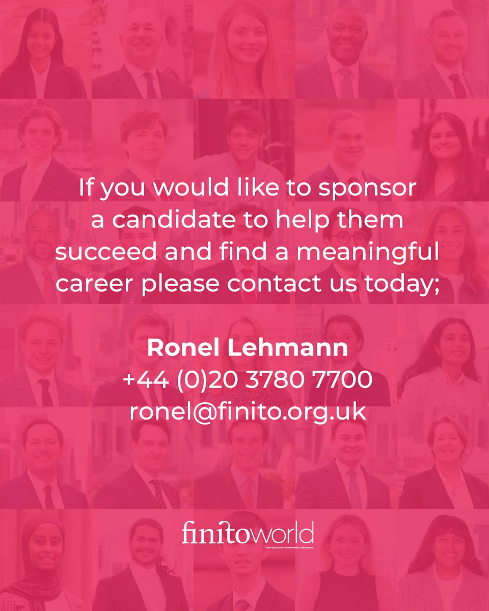 FinitoWorld (@finitoworld) on Twitter photo Success stories from our bursary scheme.
If you would like to sponsor a candidate to help them succeed and find a meaningful career please contact us today;
Ronel Lehmann
+44 (0)20 3780 7700
ronel@finito.org.uk
#PersonalBranding #WorkFromHome #CorporateLife #HiringNow Success stories from our bursary scheme.
If you would like to sponsor a candidate to help them succeed and find a meaningful career please contact us today;
Ronel Lehmann
+44 (0)20 3780 7700
ronel@finito.org.uk
#PersonalBranding #WorkFromHome #CorporateLife #HiringNow
