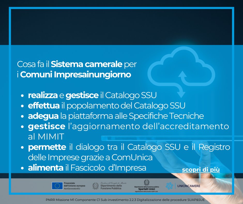 Il Catalogo SSU è una delle  componenti informatiche del Sistema Informatico degli #sportelliunici  (SSU), che ha tra i suoi compiti la costituzione della base di  conoscenza dei procedimenti amministrativi unica e condivisa tra i #SUAP,  gli uffici comunali e le altre