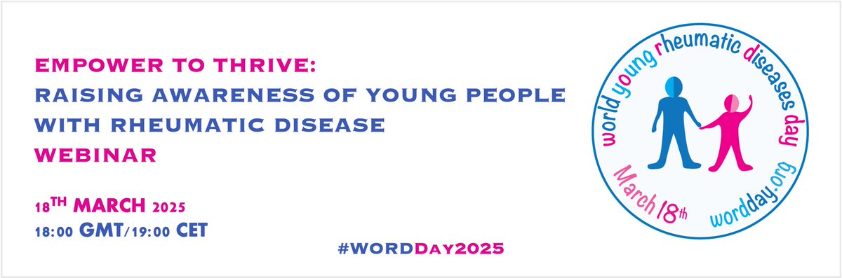 PReSLupusWP's tweet image. 💙🩷 Tomorrow is World Young Rheumatic Disease Day! 🧑‍🧑‍🧒‍🧒 Join the WORD webinar to learn more and help raise awareness. Don’t miss out! #WORDDay #lupus #cSLE