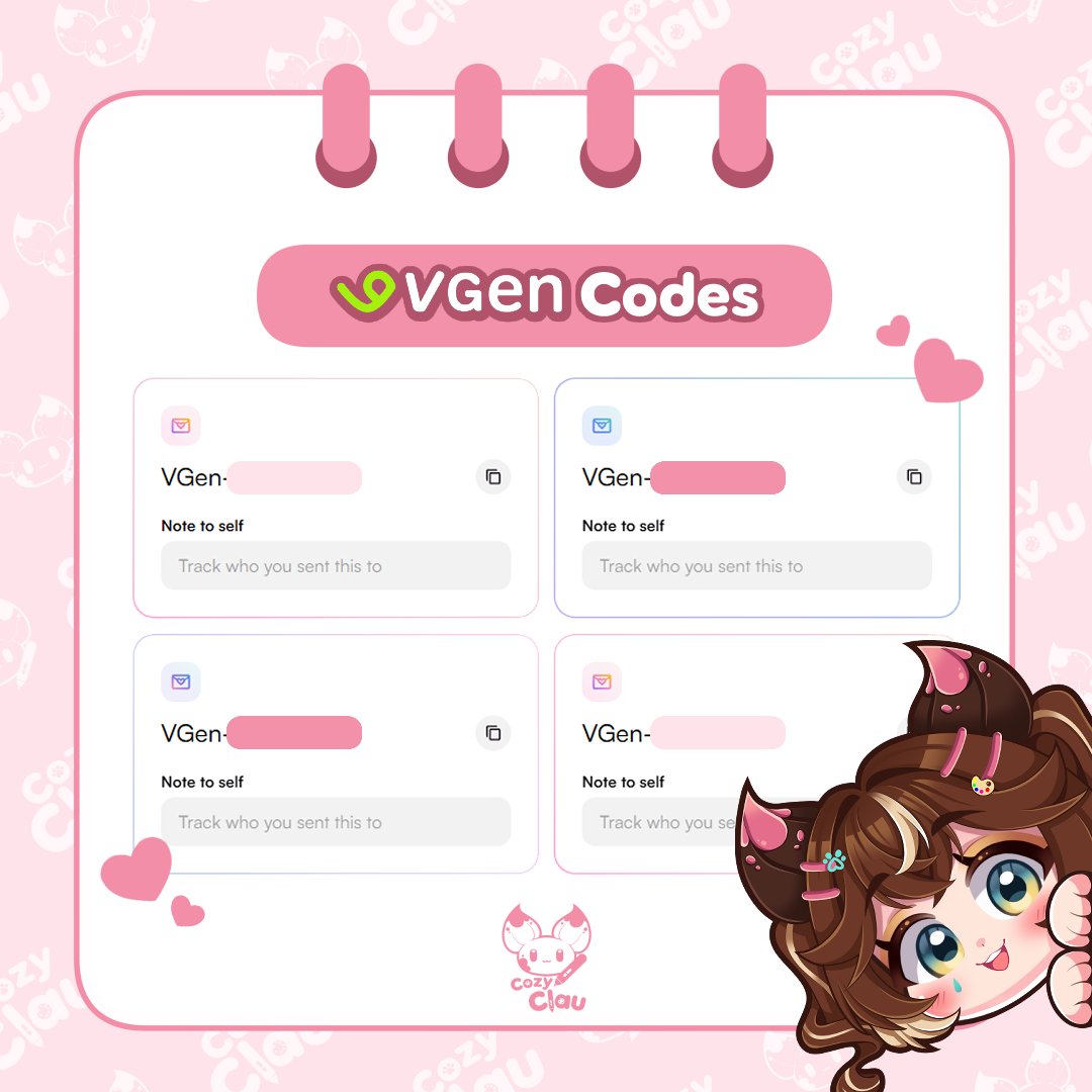 Cozy CLAU🎨🖌️ (@clauilustrada) on Twitter photo 🩷I have 4 <a href="/_VGen_/">VGen ✨ comms made easy</a> codes to give!🩷
🔁Like & Retweet
🎨Share your art and tell me about yourself
💖Following not necessary but I'd really appreciate it!
I'll select 4 artists in the next 24 hours
#VGenCode #VGen 🩷I have 4 <a href="/_VGen_/">VGen ✨ comms made easy</a> codes to give!🩷
🔁Like & Retweet
🎨Share your art and tell me about yourself
💖Following not necessary but I'd really appreciate it!
I'll select 4 artists in the next 24 hours
#VGenCode #VGen