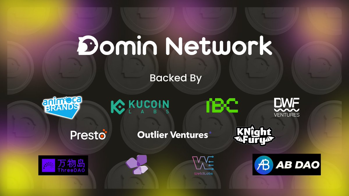 Domin Network (@domin_network) on Twitter photo We’re excited to announce that Domin has secured a strategic investment from <a href="/animocabrands/">Animoca Brands</a>, <a href="/KCLabsOfficial/">KuCoin Labs</a>, <a href="/ibcgroupio/">IBC Group Official</a>, <a href="/DWFVentures/">DWF Ventures</a>, <a href="/Presto_Labs/">Presto</a>, <a href="/OVioHQ/">Outlier Ventures</a>, <a href="/Knightfury404/">KnightFury | MKGA</a>, <a href="/ThreeDAOspace/">万物岛ThreeDAO</a>, <a href="/AwakeningDAO/">Awakening Ventures | For A New World Co-Rule</a>, <a href="/Web3LabsClub/">Web3Labs.club🇭🇰🌍</a>, and <a href="/ABDAO_Global/">AB DAO</a>!
With these resources, we’re building We’re excited to announce that Domin has secured a strategic investment from <a href="/animocabrands/">Animoca Brands</a>, <a href="/KCLabsOfficial/">KuCoin Labs</a>, <a href="/ibcgroupio/">IBC Group Official</a>, <a href="/DWFVentures/">DWF Ventures</a>, <a href="/Presto_Labs/">Presto</a>, <a href="/OVioHQ/">Outlier Ventures</a>, <a href="/Knightfury404/">KnightFury | MKGA</a>, <a href="/ThreeDAOspace/">万物岛ThreeDAO</a>, <a href="/AwakeningDAO/">Awakening Ventures | For A New World Co-Rule</a>, <a href="/Web3LabsClub/">Web3Labs.club🇭🇰🌍</a>, and <a href="/ABDAO_Global/">AB DAO</a>!
With these resources, we’re building
