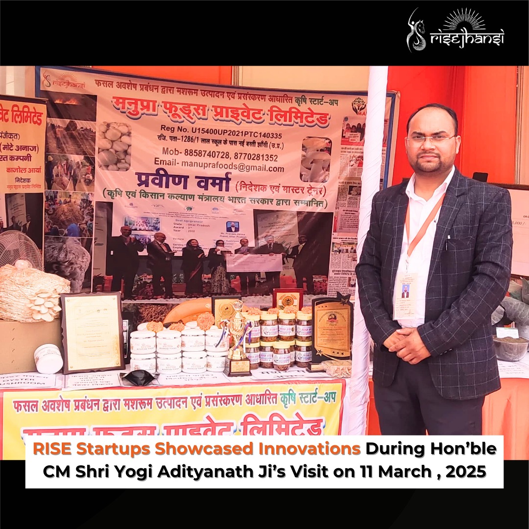 RiseJhansi's tweet photo. RISE Jhansi startups showcased groundbreaking innovations before Hon’ble CM Shri Yogi Adityanath Ji, marking a milestone for UP’s startup ecosystem! 🚀✨ #RISEJhansi #UPStartups https://t.co/PxLcckuOWq