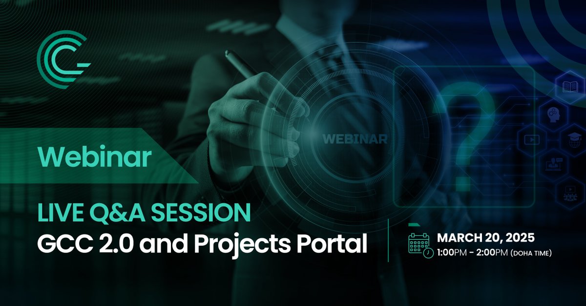 📢 LIVE Q&amp;A Session – GCC 2.0 and Projects Portal!

🗓️ Date: March 20
⏰Time: 1 PM – 2 PM Doha time
📝Register here: 🔗events.teams.microsoft.com/event/94457670…