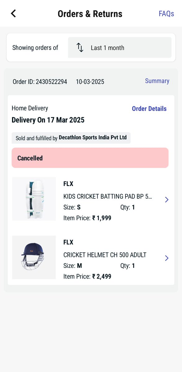 jayeshgoyal99's tweet photo. @Decathlon_India please help not getting any response from your side... Why it cancelled and what to do next https://t.co/e2BSXkLfmG