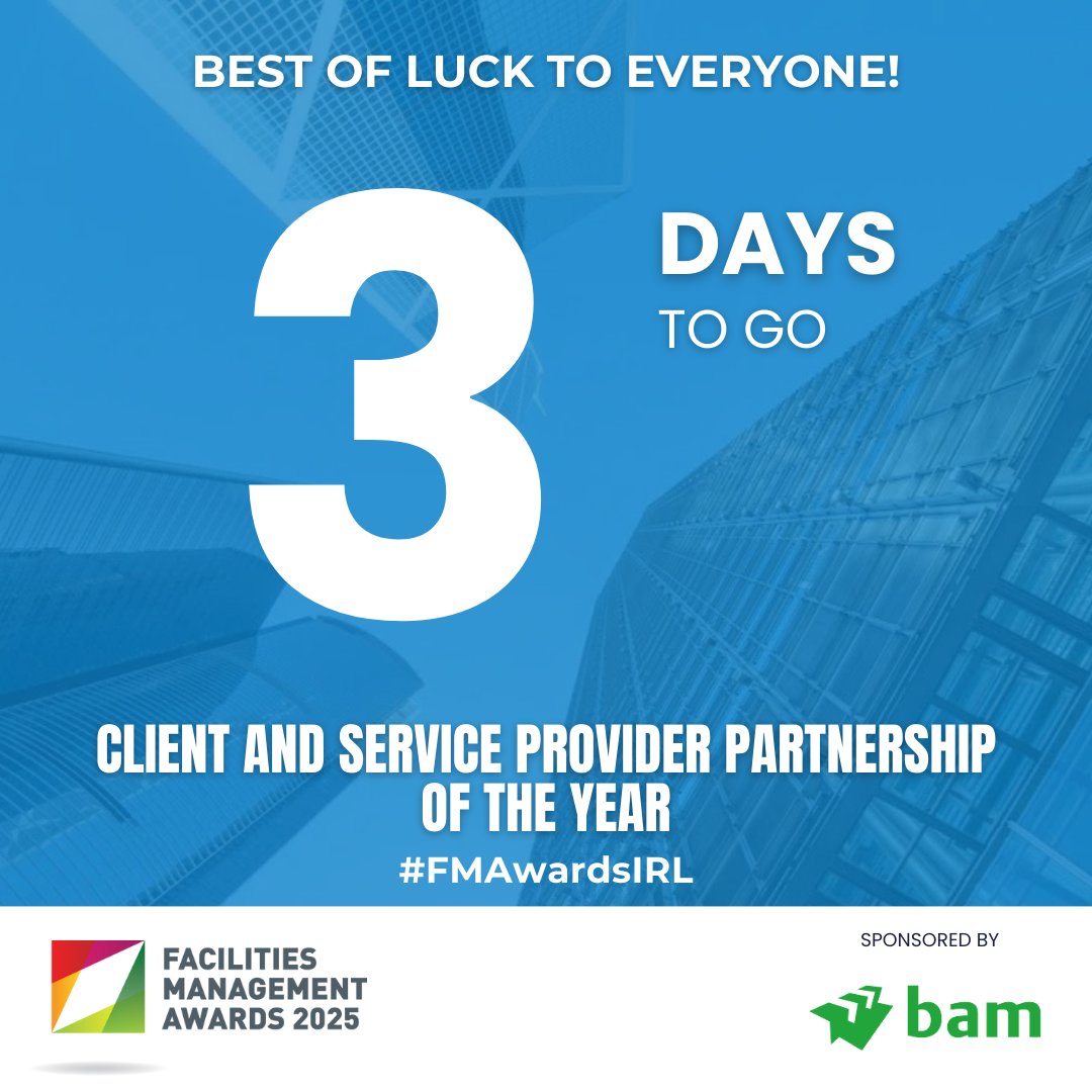 The team at BAM Facilities Management is excited to discover who will win the coveted awards at Facilities Management Awards 2025 on March 20, 2025 at The Radisson Blu, Royal Convention Centre, Dublin

From us at BAM Facilities Management, we look forward to celebrating with you!