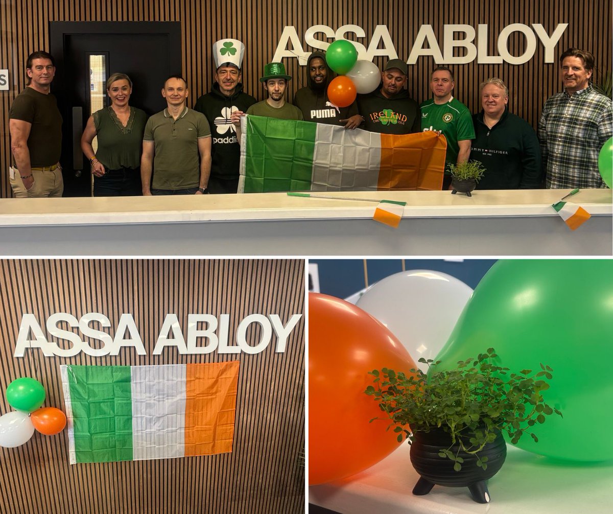 assaabloyie's tweet photo. Happy St. Patrick’s Day! ☘️ 

We’re celebrating all things Irish here at ASSA ABLOY Opening Solutions Ireland - embracing our heritage, sharing some festive cheer and maybe even enjoying a shamrock or two! 🍀 

Let us know how you're celebrating! https://t.co/9yHcl9NSKD