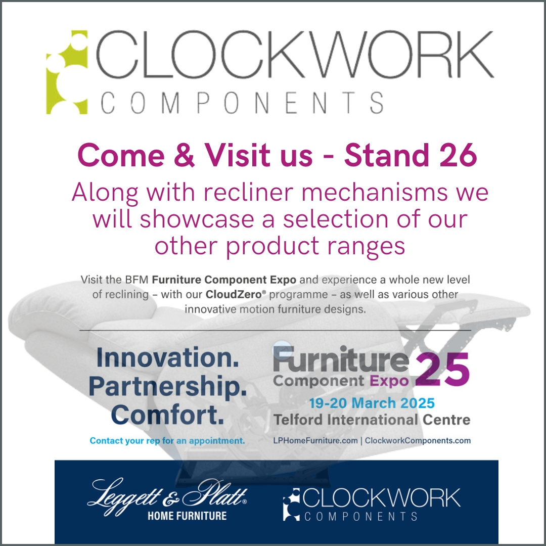 CWC_Ltd's tweet image. Join us at the Furniture Components EXPO in Telford - 19th &amp;amp; 20th March. We're exhibiting with our partners Leggett &amp;amp; Platt, to showcase our full range of motion furniture and a variety of our other component products. Visit us at Stand 26 – we’d love to see you there!